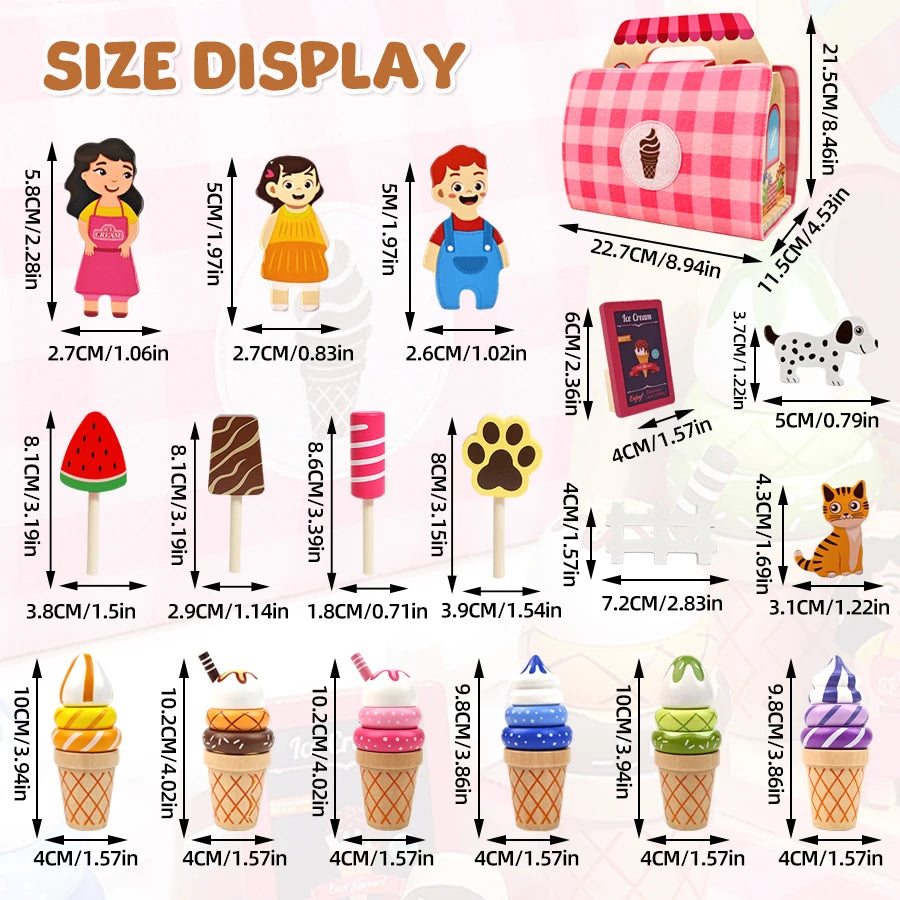 Wooden Ice Cream Set
