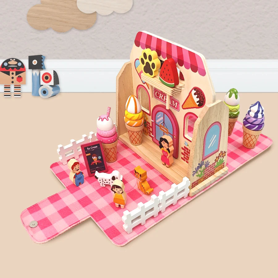 Wooden Ice Cream Set