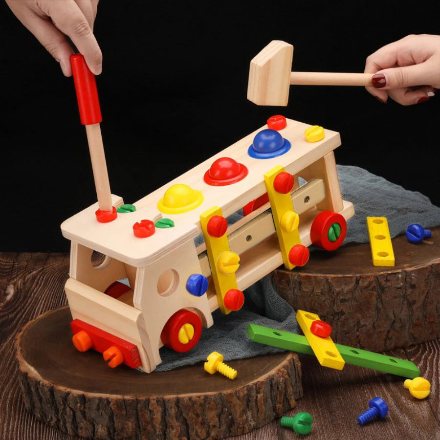 Wooden Screw Car Set