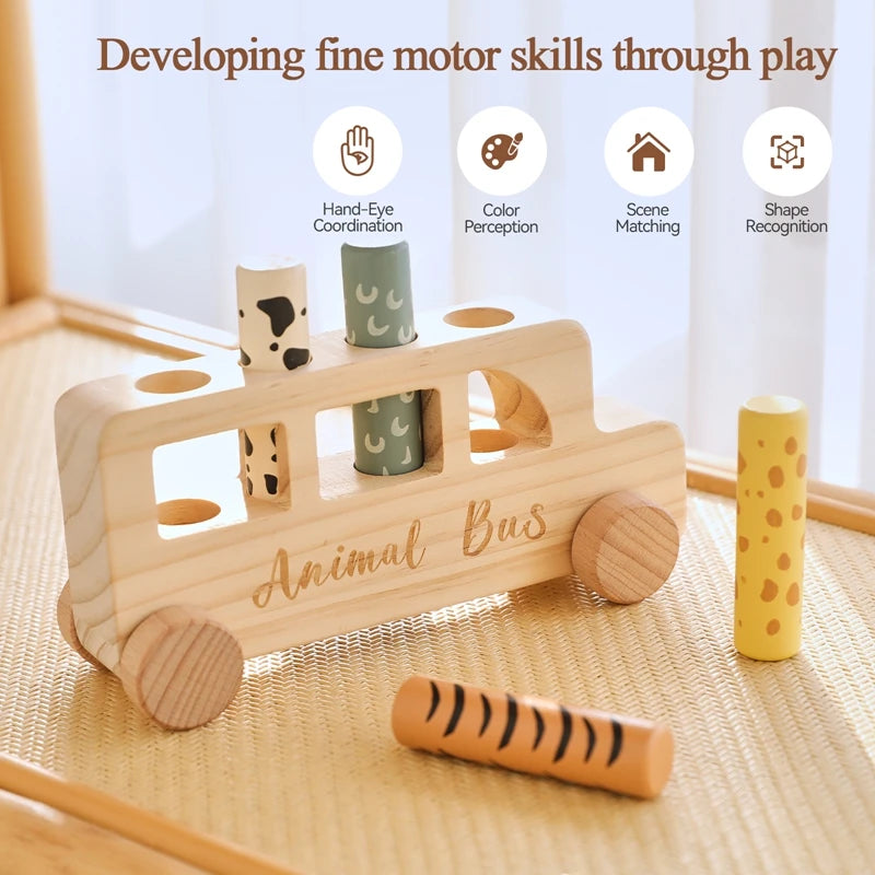 Wooden Bus Bounce Toy