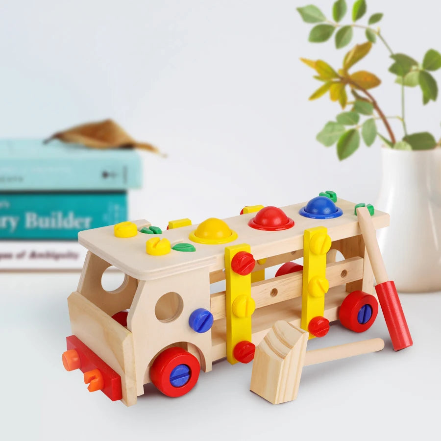 Wooden Screw Car Set