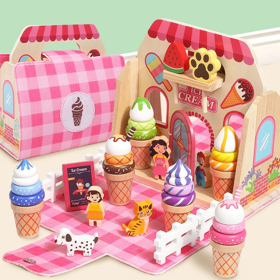 Wooden Ice Cream Set