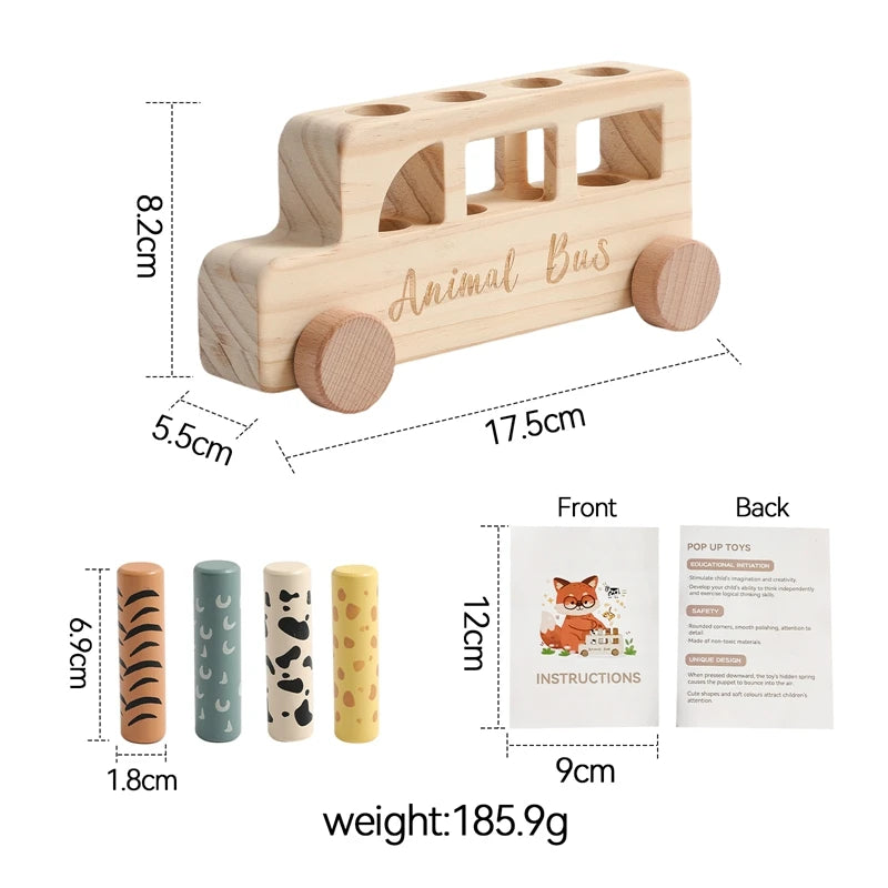 Wooden Bus Bounce Toy