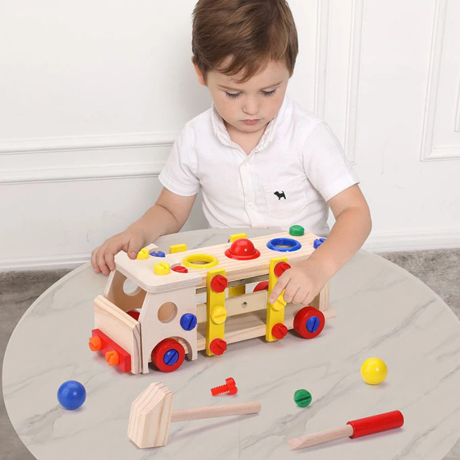 Wooden Screw Car Set
