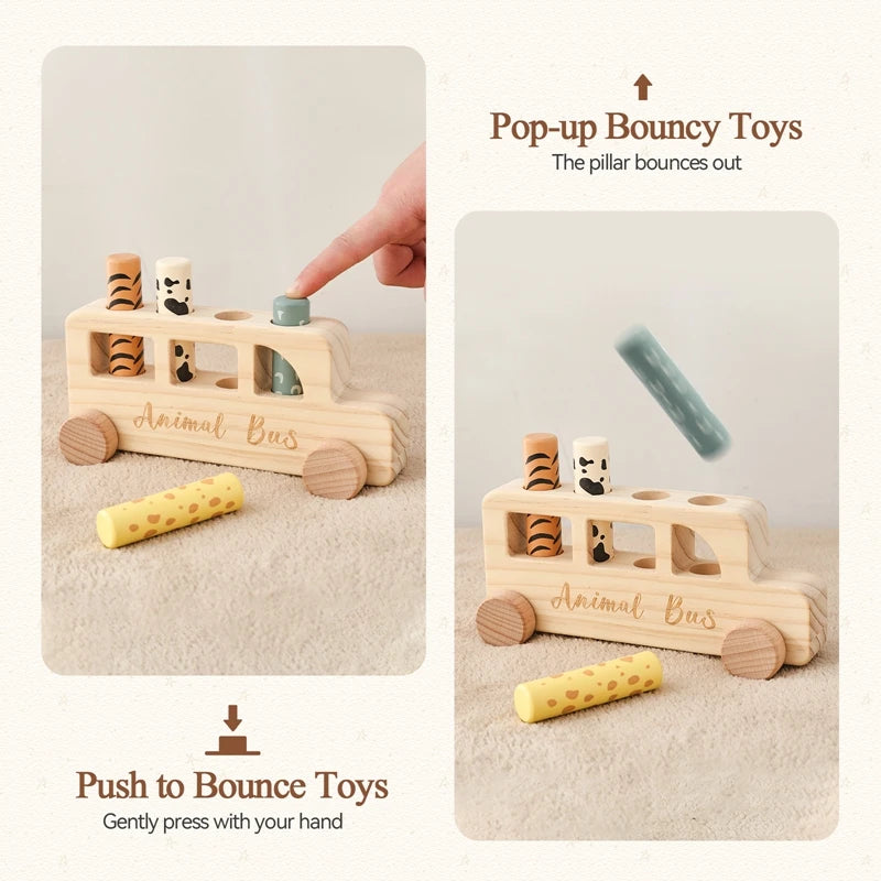 Wooden Bus Bounce Toy