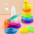 Children's Montessori Toy Animals Rainbow Stacked Ring Tower Stacking Educational Toys Infant Development Early Education Toys