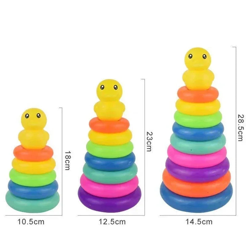 Children's Montessori Toy Animals Rainbow Stacked Ring Tower Stacking Educational Toys Infant Development Early Education Toys