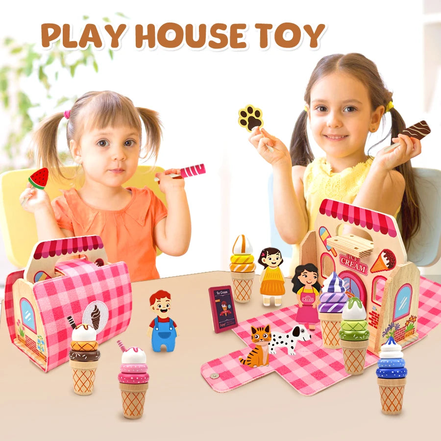 Wooden Ice Cream Set
