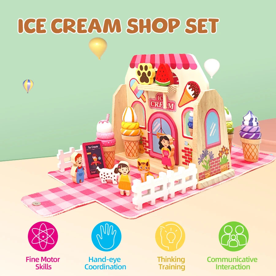 Wooden Ice Cream Set
