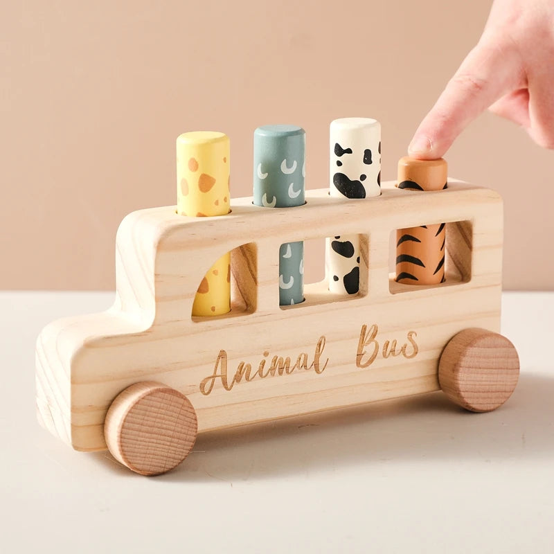 Wooden Bus Bounce Toy