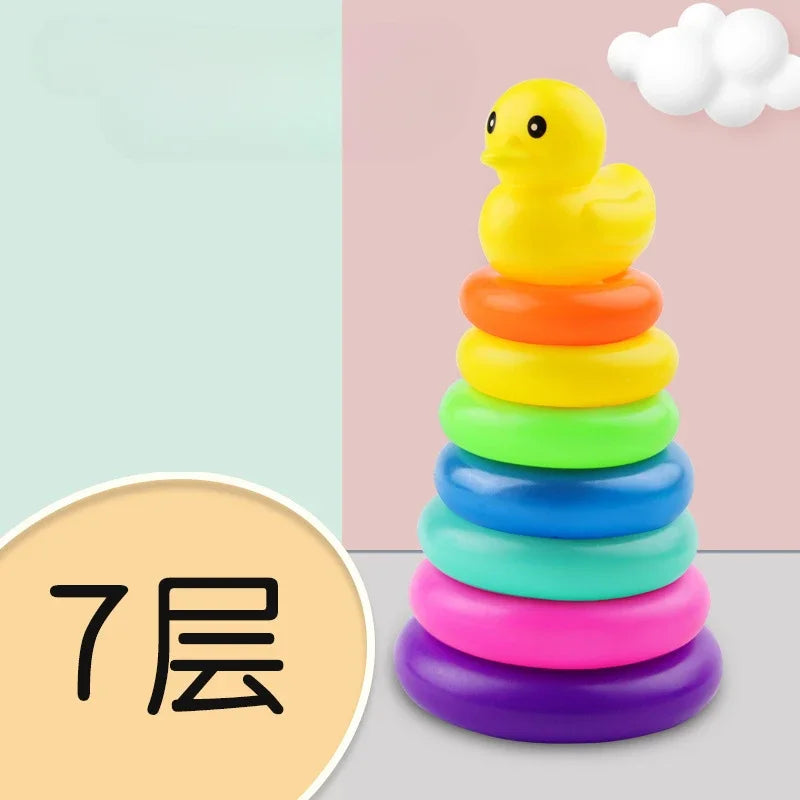 Children's Montessori Toy Animals Rainbow Stacked Ring Tower Stacking Educational Toys Infant Development Early Education Toys