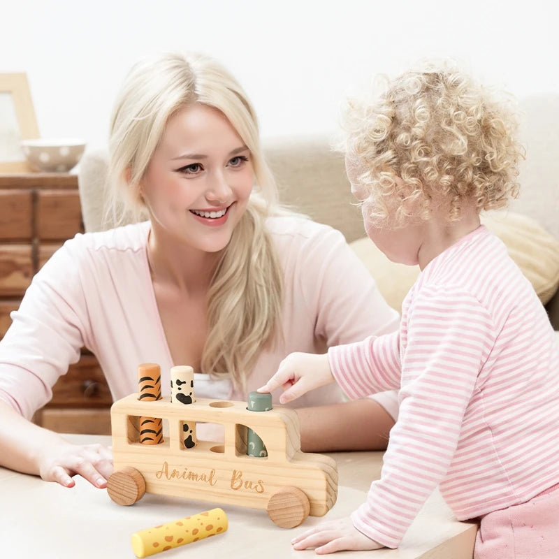 Wooden Bus Bounce Toy