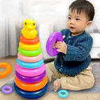 Children's Montessori Toy Animals Rainbow Stacked Ring Tower Stacking Educational Toys Infant Development Early Education Toys