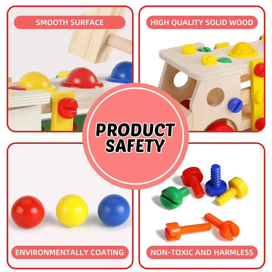 Wooden Screw Car Set