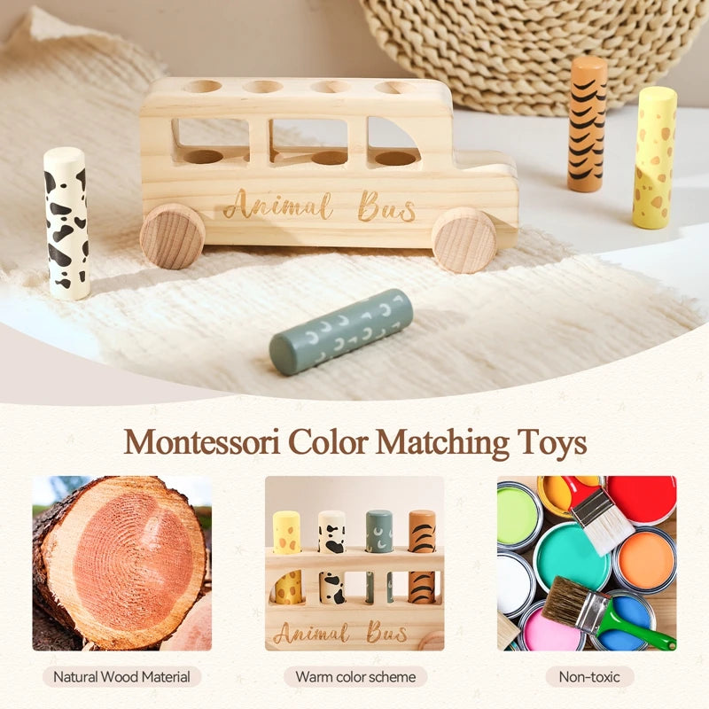 Wooden Bus Bounce Toy