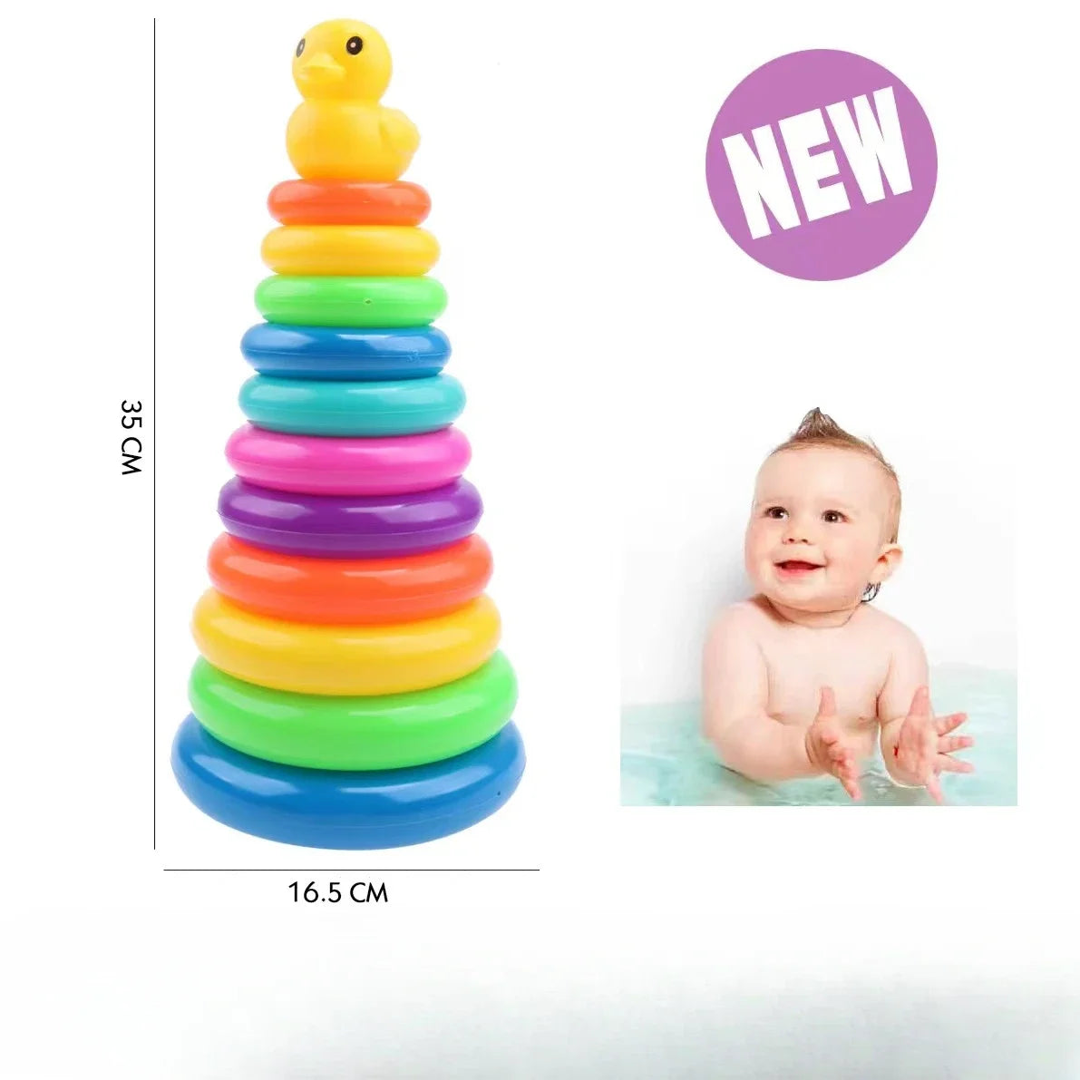 Children's Montessori Toy Animals Rainbow Stacked Ring Tower Stacking Educational Toys Infant Development Early Education Toys