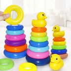 Children's Montessori Toy Animals Rainbow Stacked Ring Tower Stacking Educational Toys Infant Development Early Education Toys