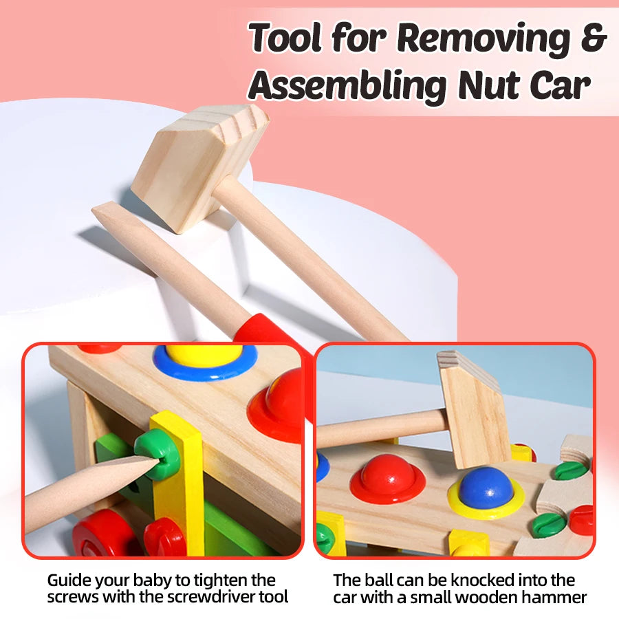 Wooden Screw Car Set