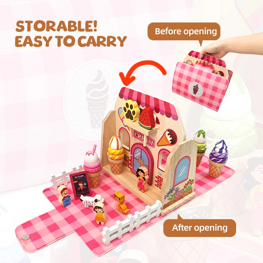Wooden Ice Cream Set